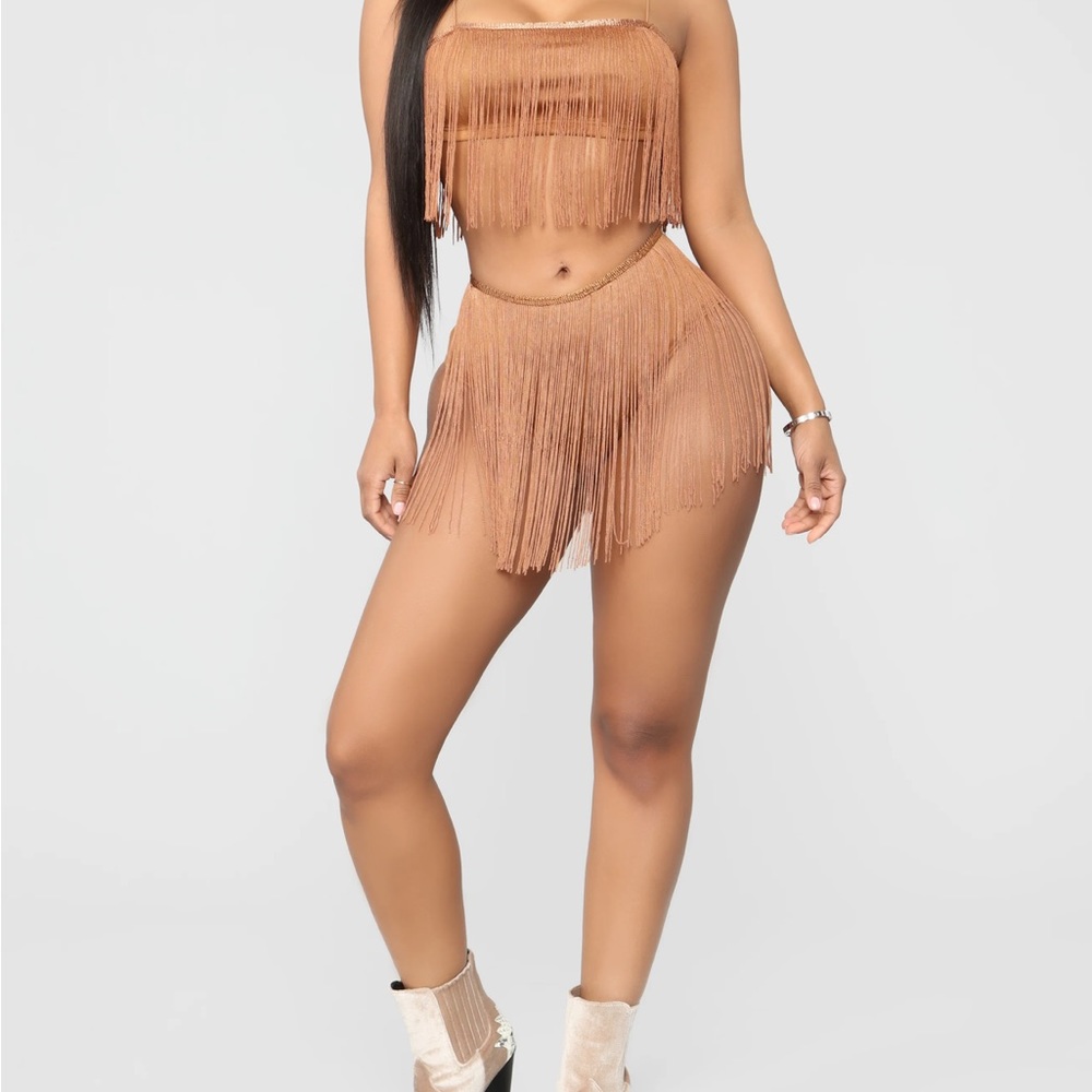 Fringe two piece dance set